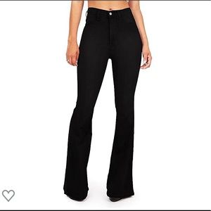 NWT Stretchy high waisted black flair jeans